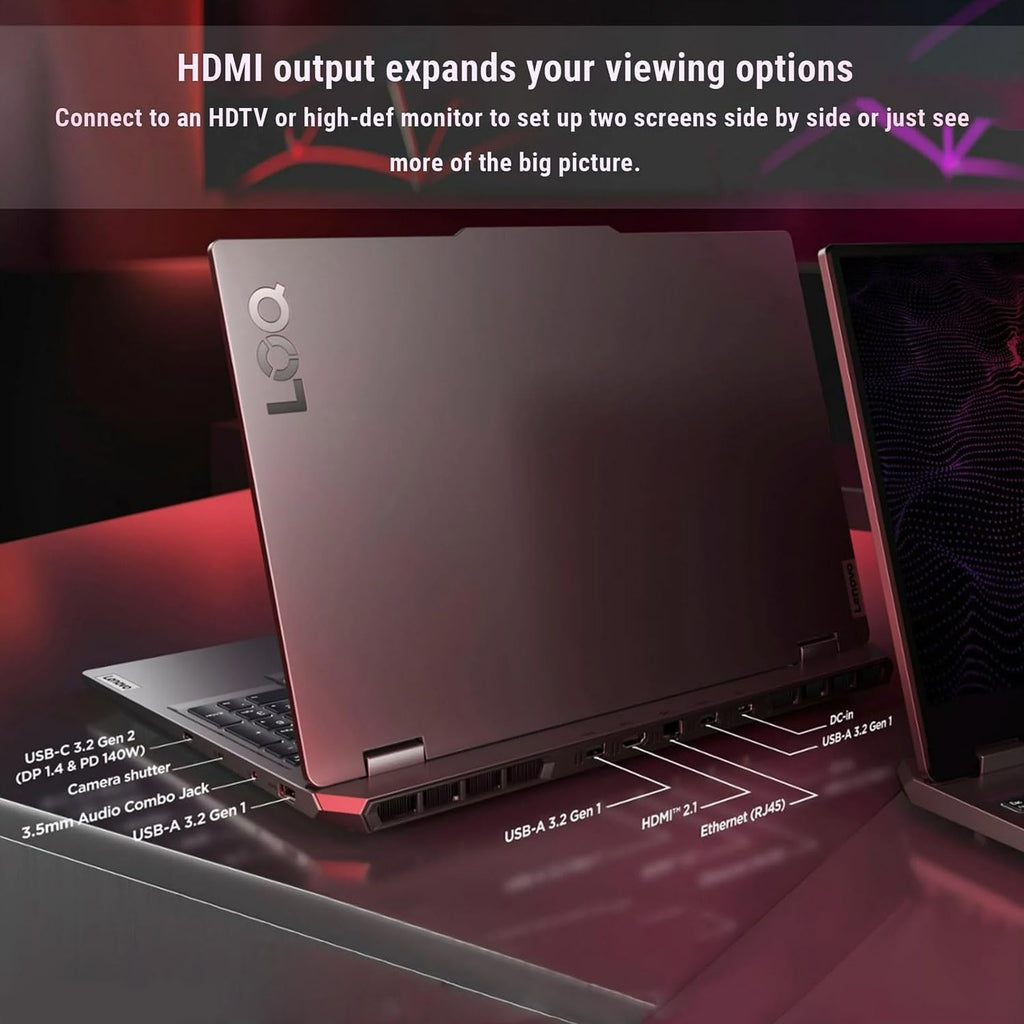 Lenovo LOQ RTX 5060 Gaming Laptop, 15.6' FHD 144Hz, AMD Ryzen 7 250, 16GB DDR5 RAM, 1TB PCIe M.2 SSD, Backlit Keyboard, Bundle with Laptop Cooler BDL, Wi-Fi 6, Windows 11 Home, Grey