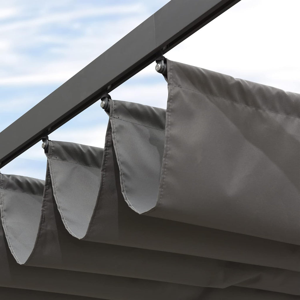 PURPLE LEAF Pergola Shade Cover for 10' X 10' Deck Porch Outside Outdoor Retractable Durable Fabric Canopy Replacement Top Only Gray