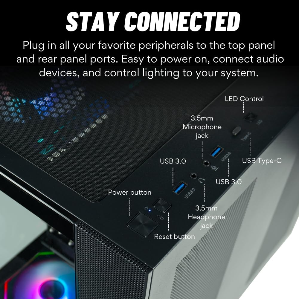 Panorama XL RTX 5080, 24-Core i9-13900KF, 64GB DDR5 RAM, 2TB Gen4 SSD, 360mm Liquid Cooled Gaming Desktop PC w/Windows 11 Pro, 3 Year Warranty, RGB Keyboard+Mouse, Internal WiFi 6E, 3X DP, HDMI