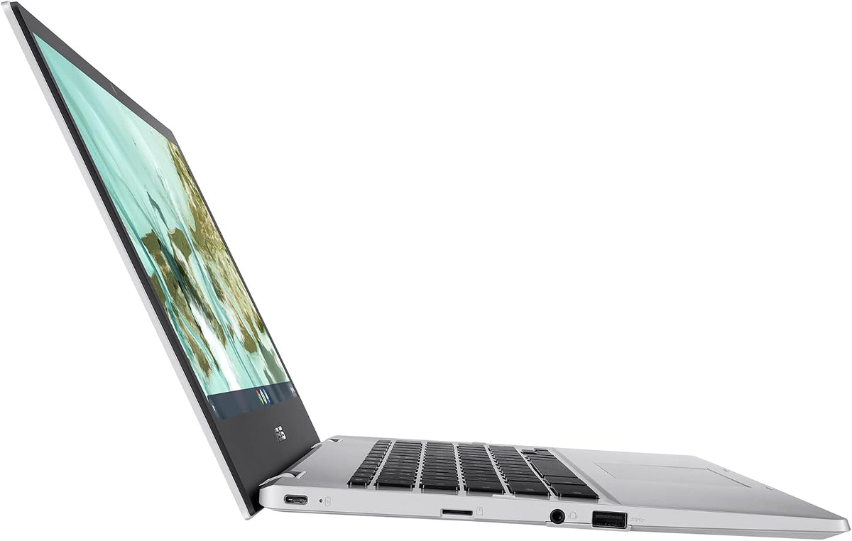 ASUS CX1400CNA-AS44FV Chromebook CX1, 14' Full HD NanoEdge Display, Intel Celeron N3350 Processor, 64GB eMMC, 4GB RAM, Chrome OS, Transparent Silver, CX1400CNA-AS44FV