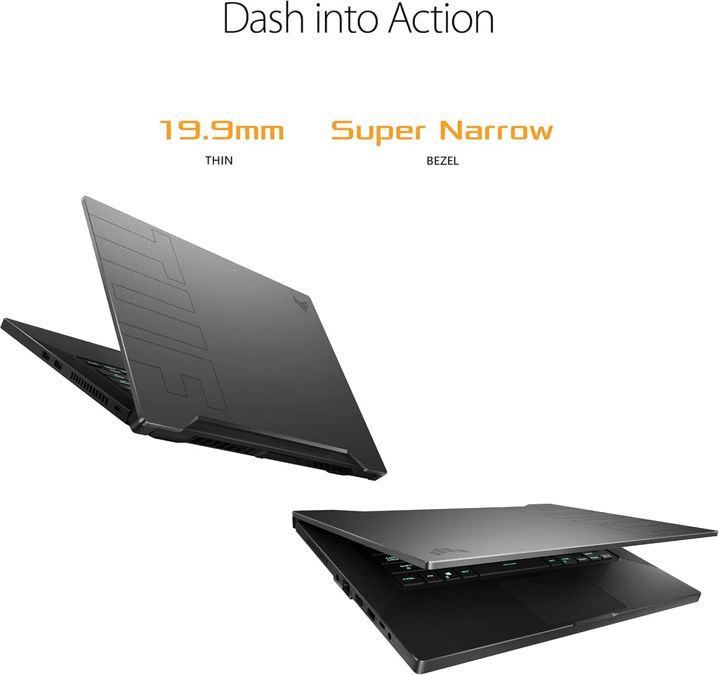 ASUS TUF Dash 15 (2021) Ultra Slim Gaming Laptop, 15.6â€ 144Hz FHD, GeForce RTX 3050 Ti, Intel Core i7-11370H, 8GB DDR4, 512GB PCIe NVMe SSD, Wi-Fi 6, Windows 10, Eclipse Grey Color, TUF516PE-AB73