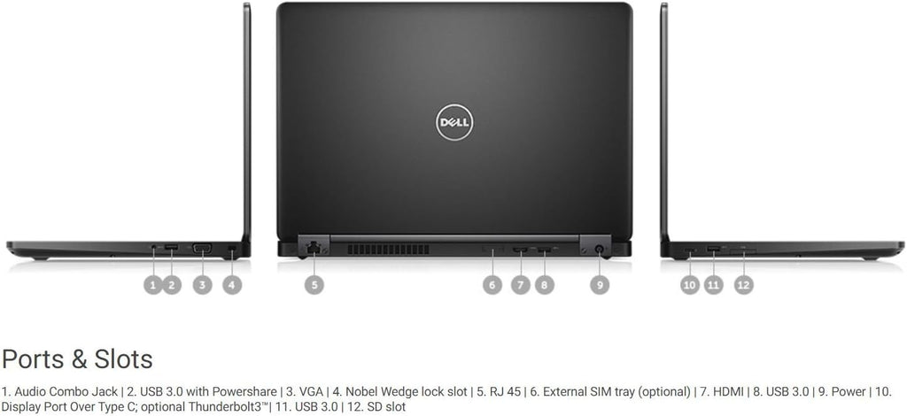 Dell Latitude 5480 Laptop, 14 Inch HD Anti-Glare Non-Touch Display, Intel Core 7th Generation i5-7300U, 8 GB DDR4, 256 GB SSD, Windows 11 Pro (Renewed)