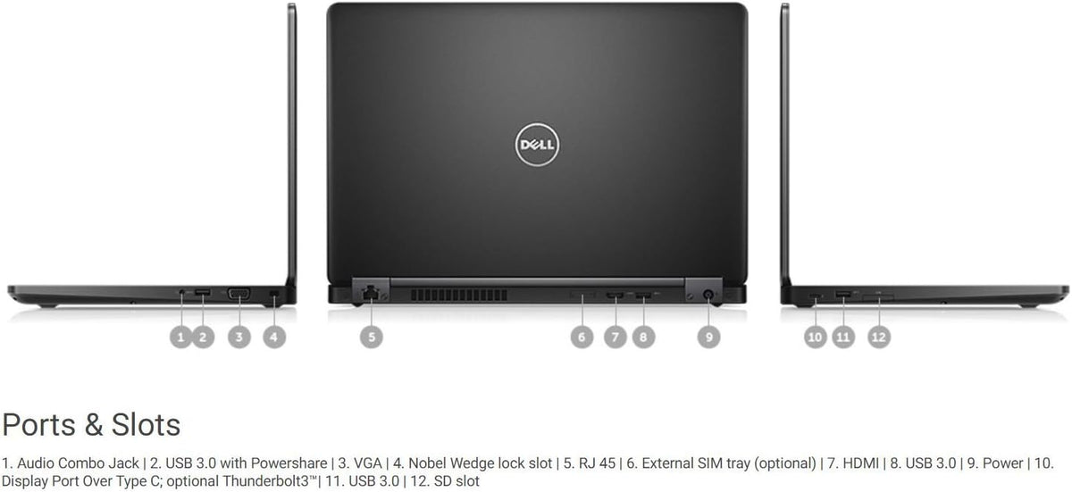 Dell Latitude 5480 Laptop, 14 Inch HD Anti-Glare Non-Touch Display, Intel Core 7th Generation i5-7300U, 8 GB DDR4, 256 GB SSD, Windows 11 Pro (Renewed)