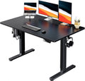 HUANUO Electric Standing Desk, Whole Piece Desktop, Adjustable Height Computer Desk, 4 Height Memory Settings, Sit Stand Up Desk for Home Office, 48' x 30', Black