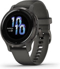 Garmin Venu 2S, Smaller-Sized GPS Smartwatch with Advanced Health Monitoring and Fitness Features, Slate Bezel with Graphite Case and Silicone Band, (010-02429-00) (Renewed)