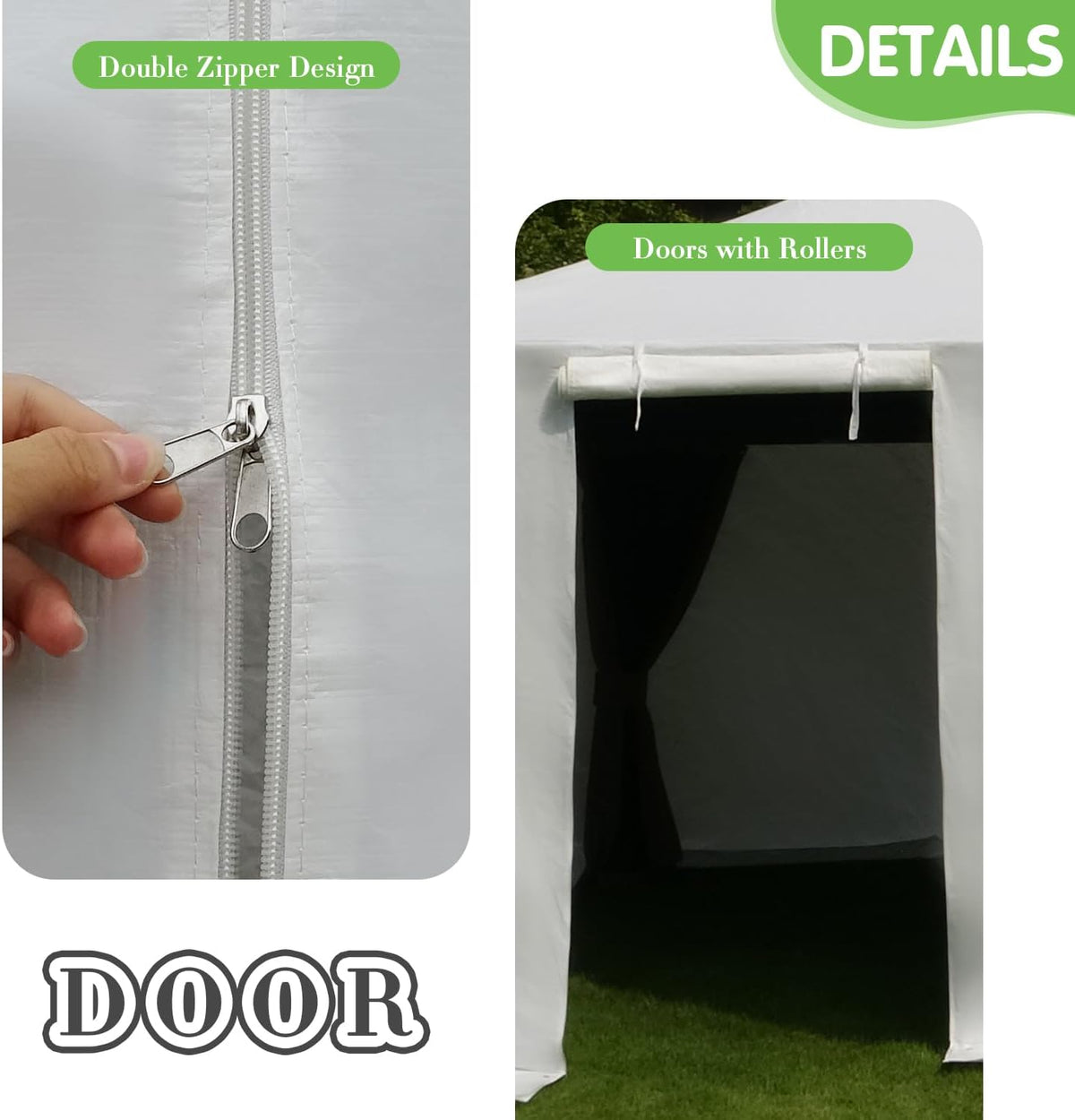 Domi 10' x 10' Universal Winter Gazebo Cover, All Season Waterproof Enclosed Cover with Sidewalls & Ventilated Mesh Windows, All-Weather Outdoor Cover for Hardtop Gazebos, White