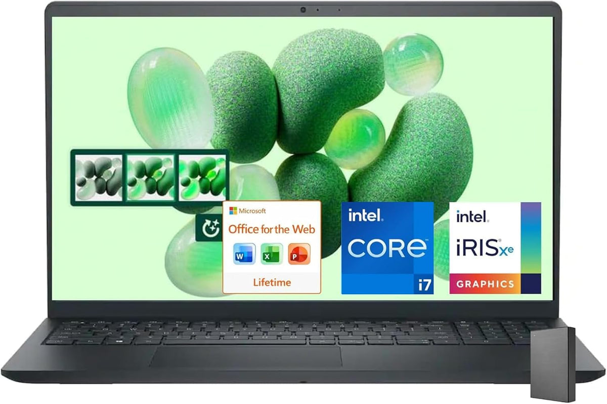 Dell Inspiron 3520 15.6' FHD Laptop, Intel Core i7-1255U Processor, 16GB RAM, 1TB SSD, Webcam, HDMI, SD-Card Slot, Wi-Fi 6, Windows 11 Home, Black