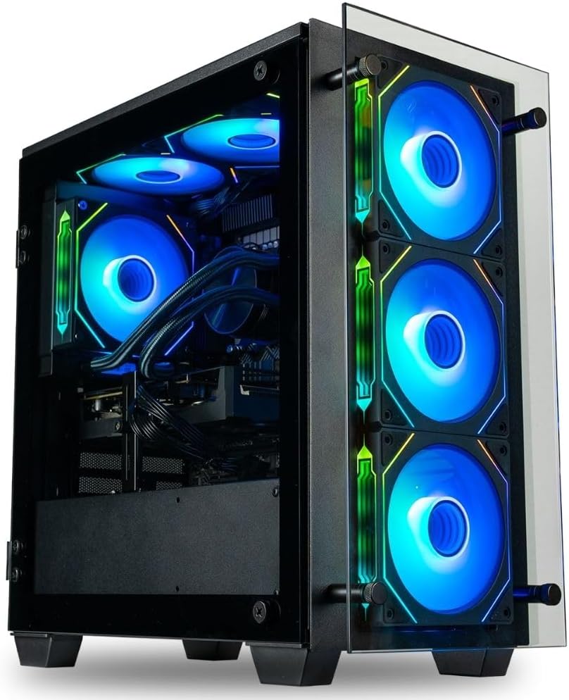 Stratos Micro RTX 5070 12GB, 24-Core i9-14900KF, 32GB DDR5 RAM, 1TB NVMe Gen4 SSD, Gaming Desktop PC w/Windows 11 Pro, 3-Year Warranty, RGB Keyboard+Mouse, Internal Wi-Fi 6E, 3X DP & HDMI