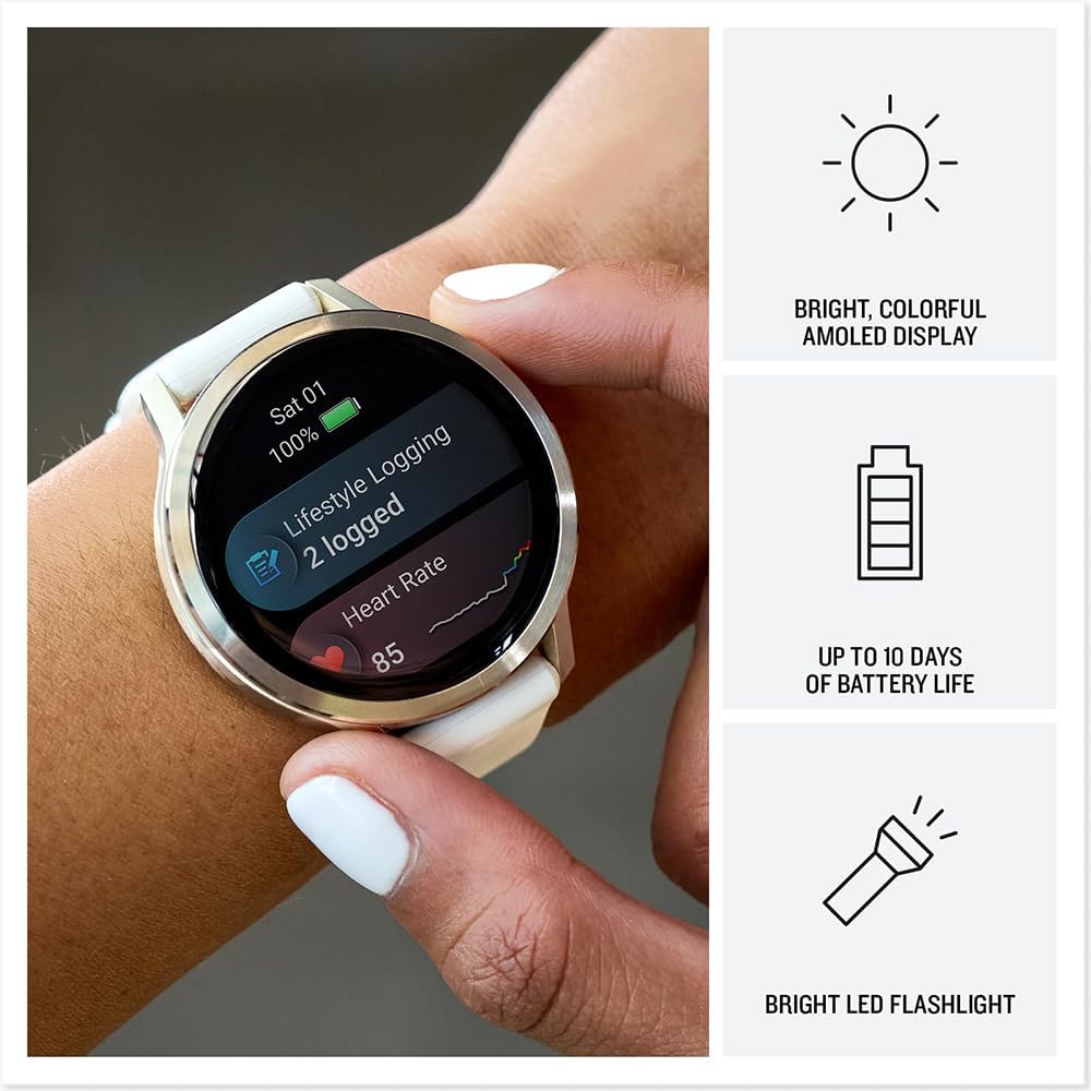 Garmin 010-03013-02 Venu 4, 41 mm Health & Fitness GPS Smartwatch, Slate with Black Silicone Band Bundle with Deco Essentials Exclusive 26 Month CPS Enhanced Protection Pack
