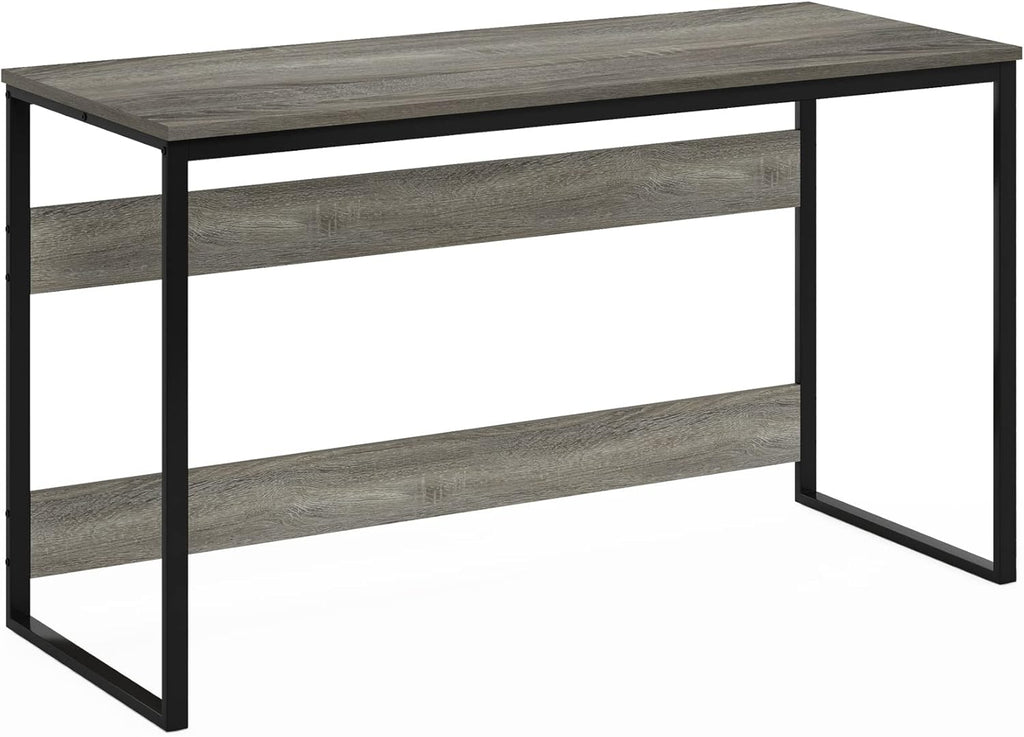 Furinno Moretti Computer Desk, Gaming Desk with Metal Frame, Office Desk, 52' Width, for Home Office, Gaming, Study, Grey Oak