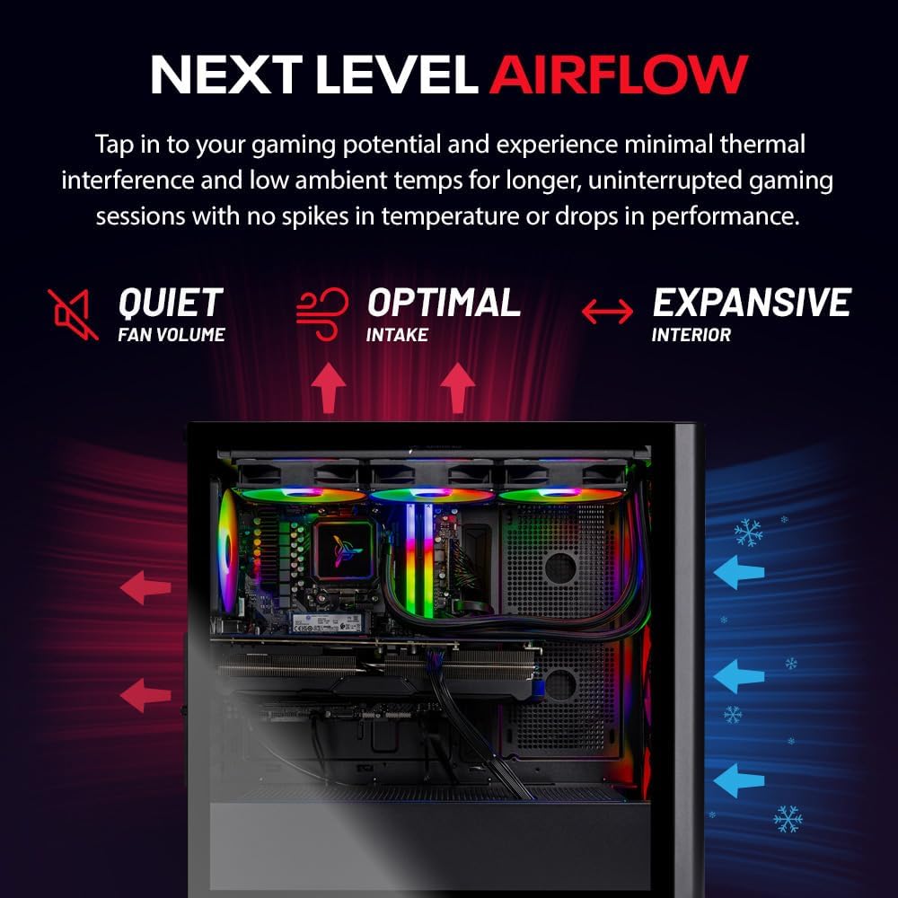 Skytech Gaming Chronos 3 Desktop PC, Ryzen 7 7700X 4.5 GHz (5.4GHz), NVIDIA RTX 5070 12GB, 1TB NVMe SSD, 32GB DDR5 RAM 5600 RGB, 850W Gold PSU, 360mm ARGB AIO, Wi-Fi, Win 11