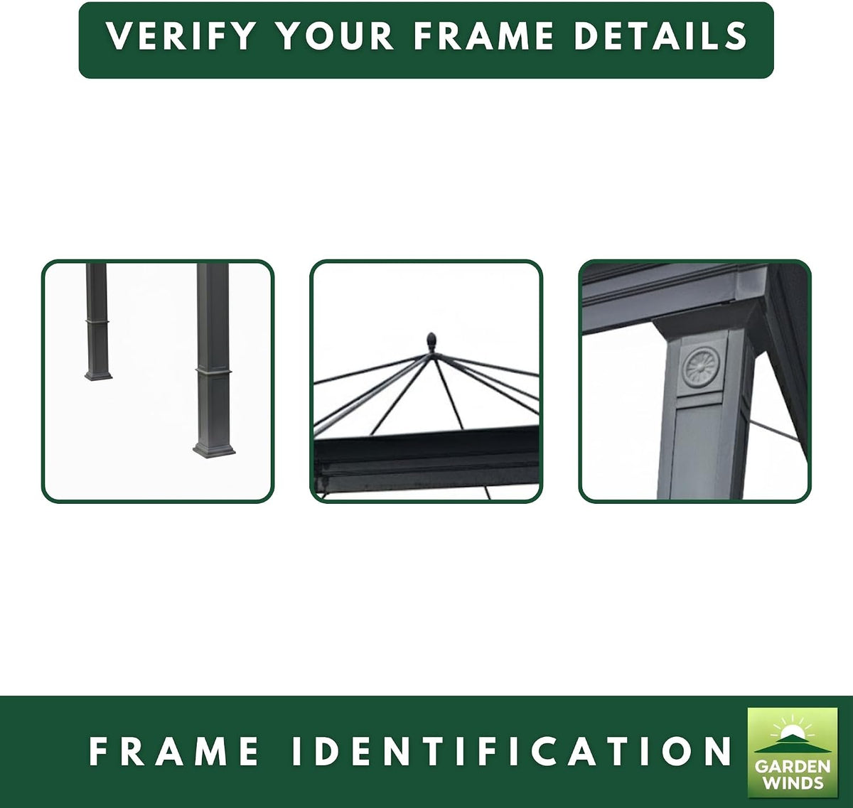 Garden Winds Durable 350 Replacement Canopy Top Compatible with Tiverton (Series 3) 10' x 12' Gazebo Models SA-585, DPCI 009050195 - Stripe Canyon