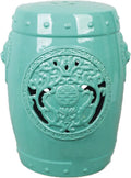 Decorative Garden stools, Ceramic Drum Stool, Dressing Stool, Chinese Round Pier, Ceramic Chair, Garden Pavilion Stool, Home Decoration.(Light Blue)
