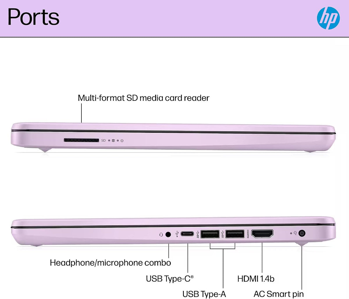 HP 14 Laptop Student Business 2025 Flagship Computer, AI Copilot, 4-Core 13th Gen Intel CPU, 16GB RAM 628GB Storage (128GB UFS+500GB Ext) 1-Yr Office 365 Long Battery HubxcelAccessory Win 11S Lavender