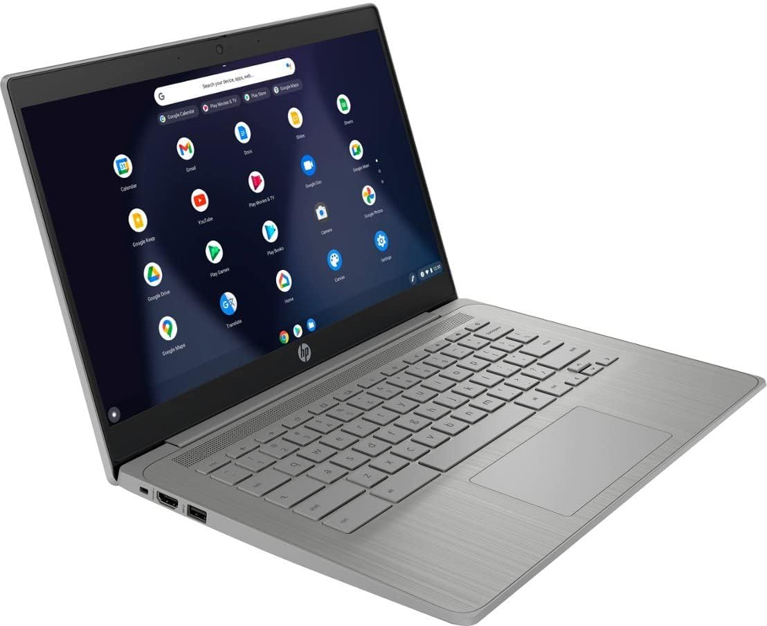 HP Chromebook Laptop Student Business (2023 Model),14' HD Display,Quad-Core Intel Celeron N4120 (Upto 2.6GHz),4GB RAM,64GB eMMC,HD Webcam,WiFi 5,UHD Graphics,Chrome OS +HubxcelAccessory,Modern Gray
