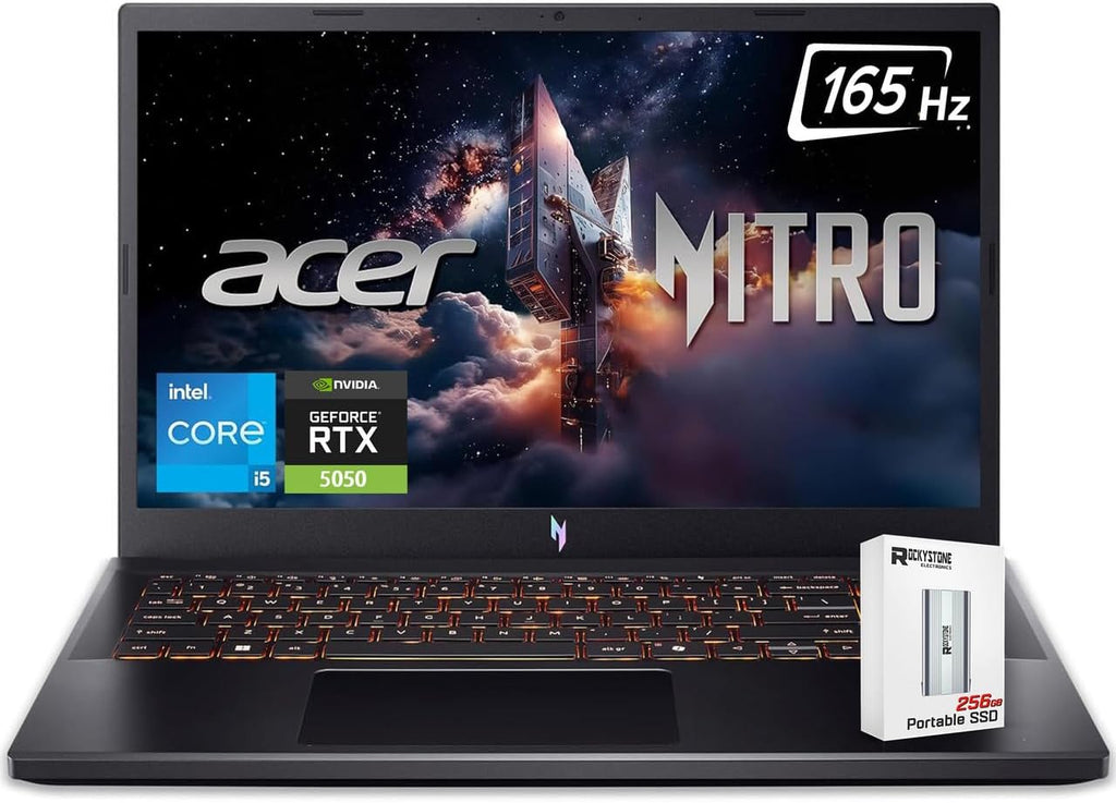 acer Nitro V 15 Gaming Laptop, 15.6' FHD 165Hz Display, 13th Intel 8-Core i5-13420H(>Intel i7-1260P), NVIDIA GeForce RTX 5050 8GB GDDR7 Graphics, Backlit KB, Win11 Home, W/256GB PSD(16GB|1TB SSD)