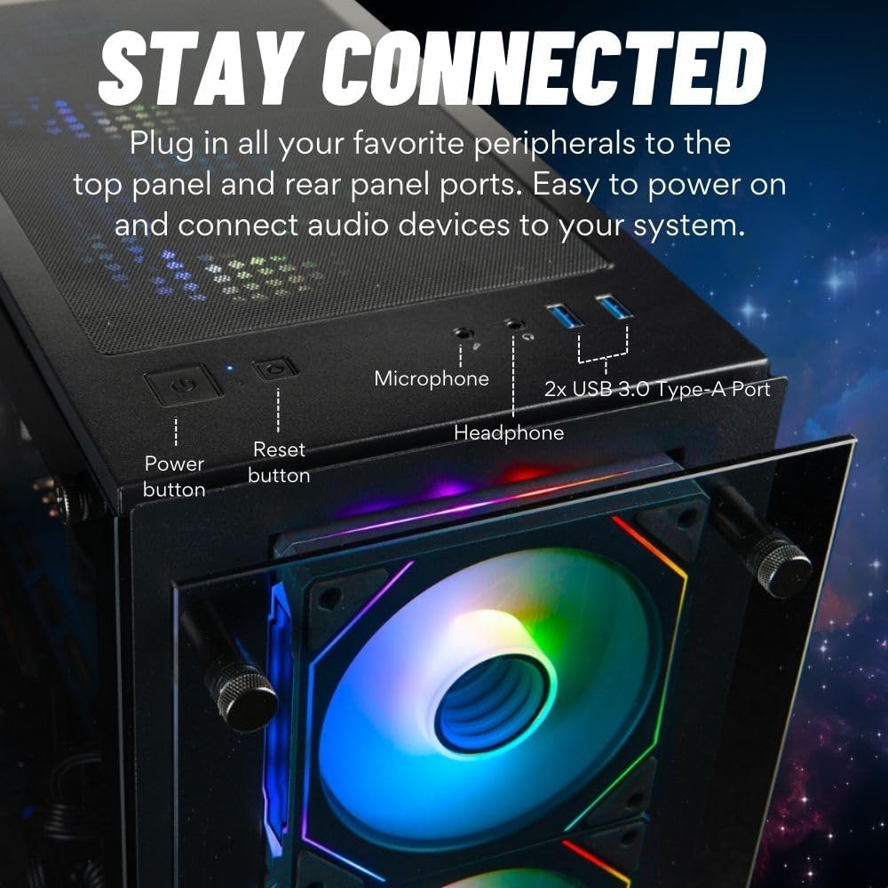 Stratos Micro Desktop PC - AMD Ryzen 7 8700F, 32GB RAM, 1TB NVME SSD, RTX 5070 12GB, WiFi, Windows 11 Pro - Gaming, Executive Office, Student & Home Media Hub - Assembled in USA - 3yr Warranty