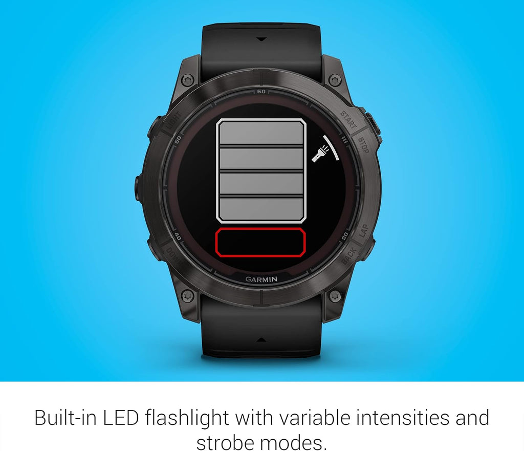 Garmin fēnix 7X Pro Sapphire Solar, Multisport GPS Smartwatch, Built-in Flashlight, Solar Charging Capability, Black