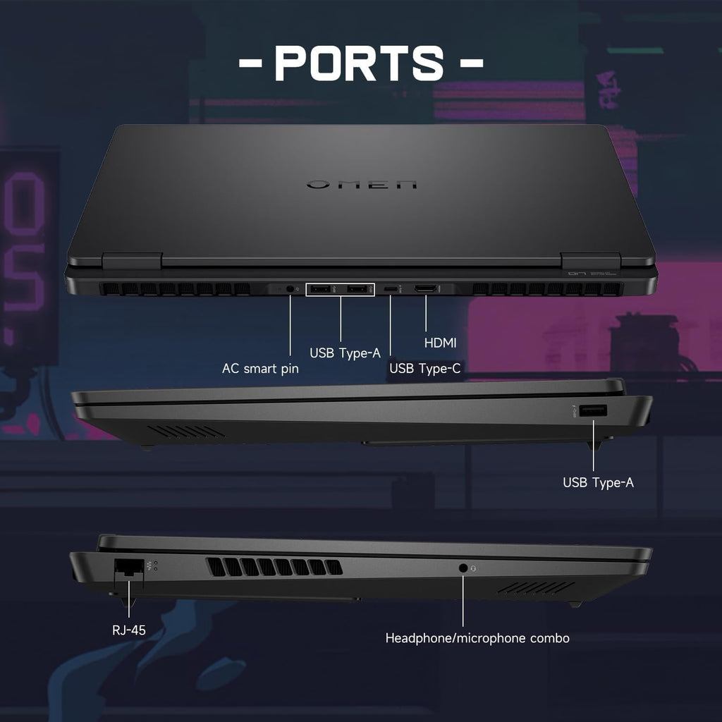 HP OMEN 17.3 RTX 5070 AI Gaming Laptop, 17.3' FHD 144Hz, AMD Ryzen AI 9 365, 64GB DDR5 RAM, 2TB SSD, RGB Backlit KB, Low Blue Light, Bundle with Thunderobot 7 in-1 USB-C Hub, Windows 11 Pro