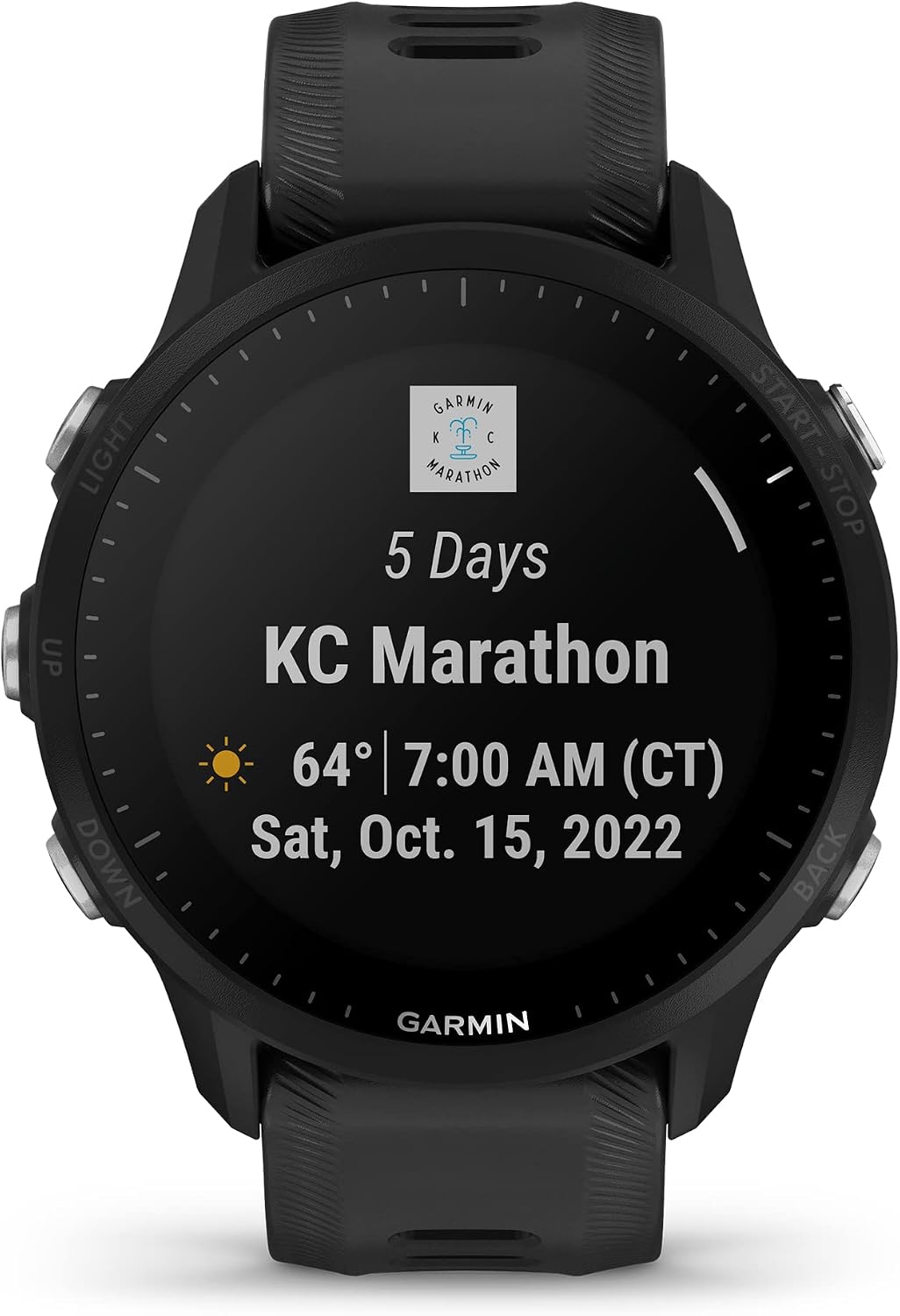 Garmin Forerunner® 955 Solar, GPS Running Smartwatch with Solar Charging Capabilities, Tailored to Triathletes, Long-Lasting Battery, Black - 010-02638-00