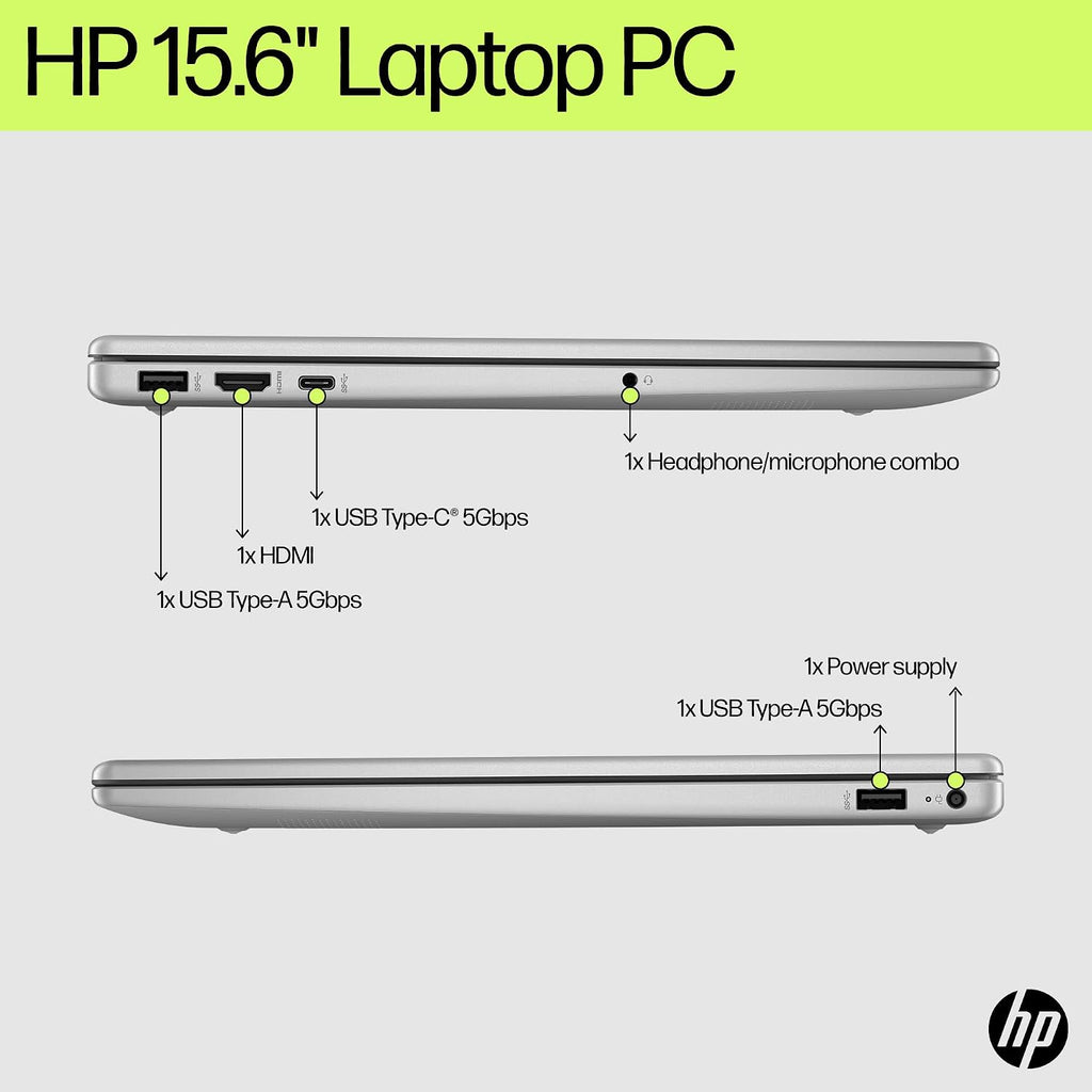 HP Pavilion 15.6' FHD Laptop Computer, 32GB DDR4 RAM, 1TB PCIe SSD, Intel N100 CPU, 2026 Edition, Portable Design, WiFi 6, Bluetooth, Webcam, Type-C, Office 365, Windows 11, Type C RJ45, Light Gray