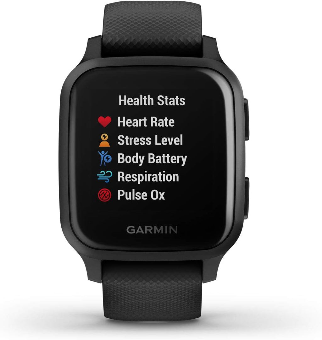 Garmin Venu Sq Music, GPS Smartwatch with Bright Touchscreen Display, Features Music and Up to 6 Days of Battery Life, Black