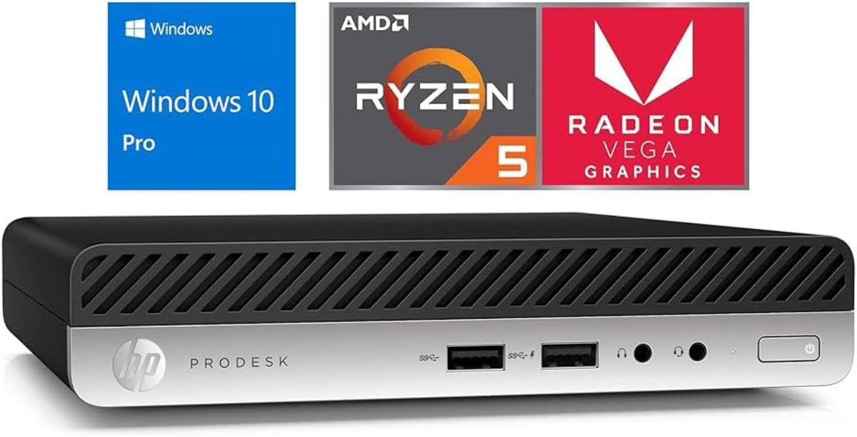 HP EliteDesk 705 G4 Mini Desktop Computer: AMD Quad-Core Ryzen 5 Pro 2400GE up to 3.8GHz, 8GB DDR4 RAM, 256GB SSD, Windows 11 Pro (Renewed)