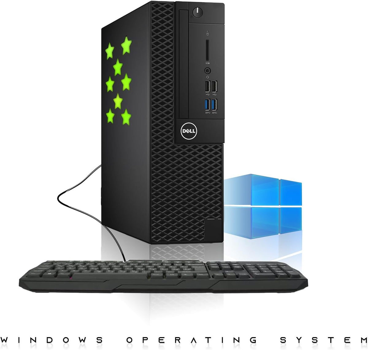Dell Desktop PC Gaming Bundle - Core i7, 16GB RAM, 512GB SSD, 27-inch Curved Monitor, GT 730, RGB Keyboard with AI-Enabled Copilot Key, Mouse, RGB Headphone, Webcam, Wi-Fi, Windows 11 Pro (Renewed)
