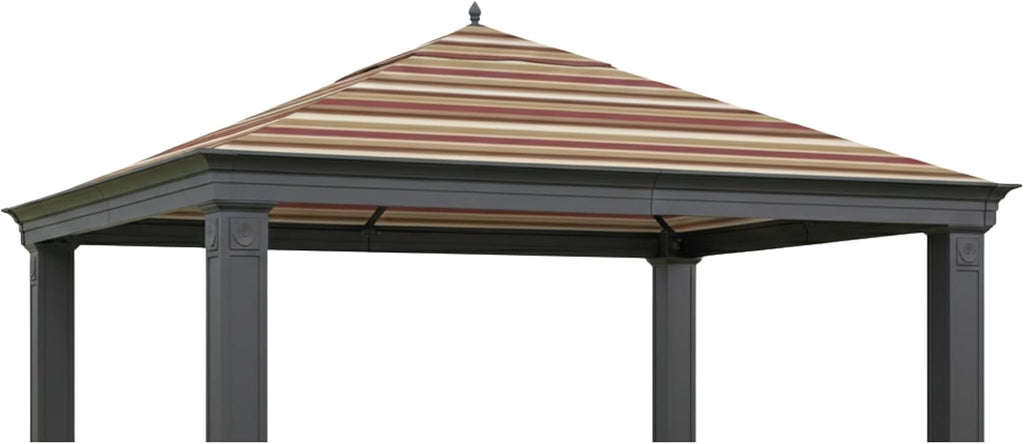 Garden Winds Durable 350 Replacement Canopy Top Compatible with Tiverton (Series 3) 10' x 12' Gazebo Models SA-585, DPCI 009050195 - Stripe Canyon