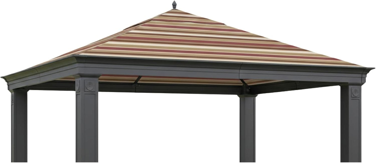Garden Winds Durable 350 Replacement Canopy Top Compatible with Tiverton (Series 3) 10' x 12' Gazebo Models SA-585, DPCI 009050195 - Stripe Canyon