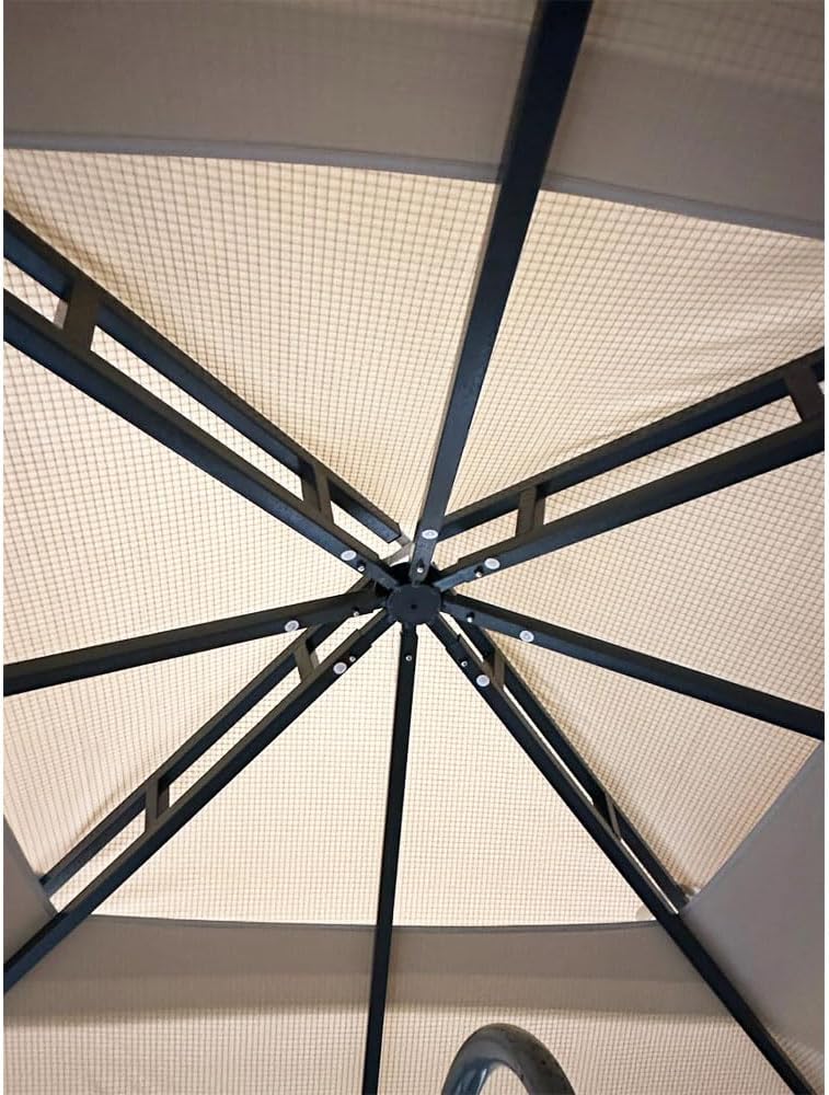 Garden Winds Reinforced RipLock 350 Replacement Canopy Top Cover Compatible with ABCCANOPY 8' x 8' Gazebo Models GHG-0909DP-NT, GHG-0808DP - Beige