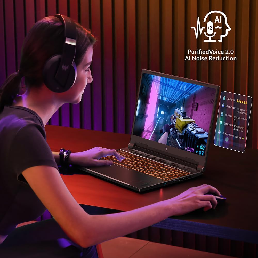 Acer Nitro V Gaming Laptop | Intel Core i7-14650HX | NVIDIA GeForce RTX 4060 Laptop GPU (233 AI Tops) | 16' WQXGA 180Hz Display | 16GB DDR5 | 512GB Gen 4 SSD | Wi-Fi 6 | Backlit KB | ANV16-71-75MW