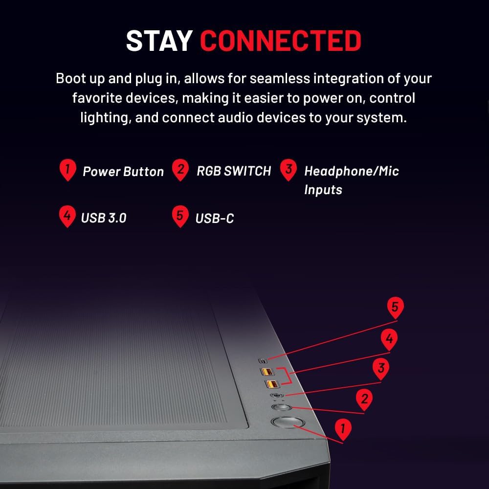 Skytech Gaming Rampage Desktop PC, Intel i7 14700F 2.1 GHz (5.3GHz), NVIDIA RTX 4070 12GB, 2TB NVMe SSD, 16GB DDR5 RAM 5200, 750W Gold PSU, 360mm ARGB AIO, Wi-Fi, Win 11
