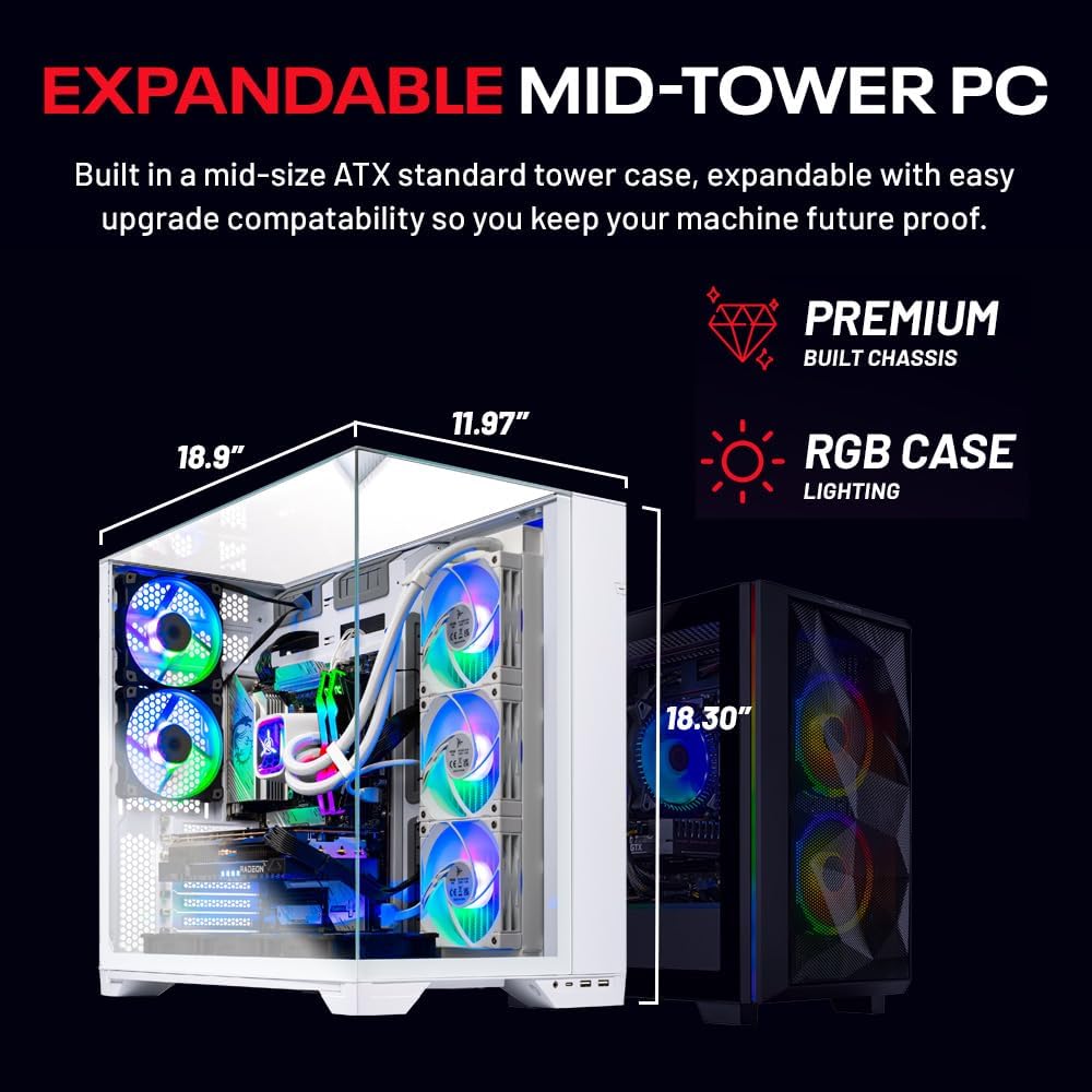 Skytech Gaming O11 Vision Gaming PC, AMD Ryzen 7 9800X3D 4.7GHz, NVIDIA RTX 5090 32GB VRAM, X870 Board, 2TB Gen4 NVMe SSD, 32GB DDR5 RAM 6000, 1000W Gold ATX 3 PSU, 360 ARGB AIO, WI-FI 7, Windows 11