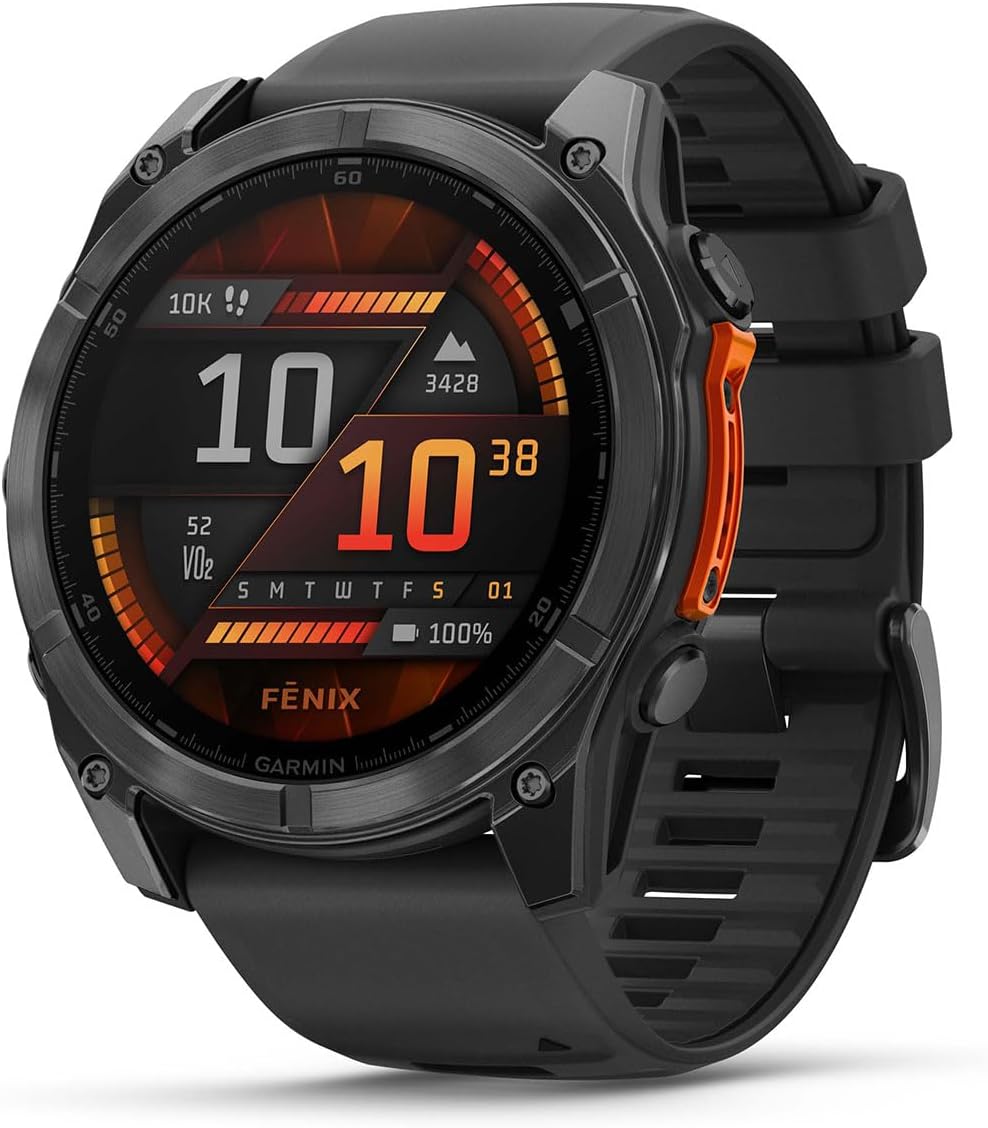 PlayBetter Garmin Fenix 8 AMOLED (51mm, Slate Gray/Black) Multisport GPS Smartwatch Bundle - 1.4' Touchscreen, Built-in LED Flashlight Portable Charger & Screen Protectors