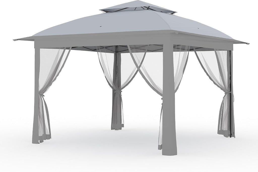 11x11 Pop Up Instant Gazebo Tent for Backyard, With Portable Carrying Bag, Outdoor Canopy Gazebos Waterproof With Mosquito Netting