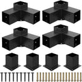 JEXALINE Pergola Kit for 4'x4' Lumber, Heavy Duty Pergola Brackets with 3-Way & 4-Way Corner Brackets, DIY Gazebo Kit for Outdoor Patio Backyard Garden, Fits Actual 3.6' x 3.6' Wood