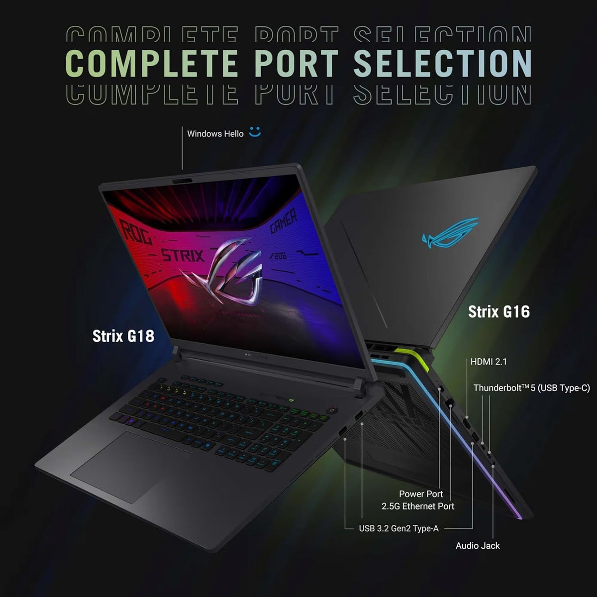 ASUS ROG Strix G18 (2025) Gaming Laptop, NVIDIA RTX 5080 16GB GDDR7, Intel Ultra 9 275HX(Up to 5.4GHz), 18' 240Hz 2.5K Premium Rog Nebula Display, WiFi 7, 64 GB DDR5 RAM, 2 TB SSD, Windows 11 Pro