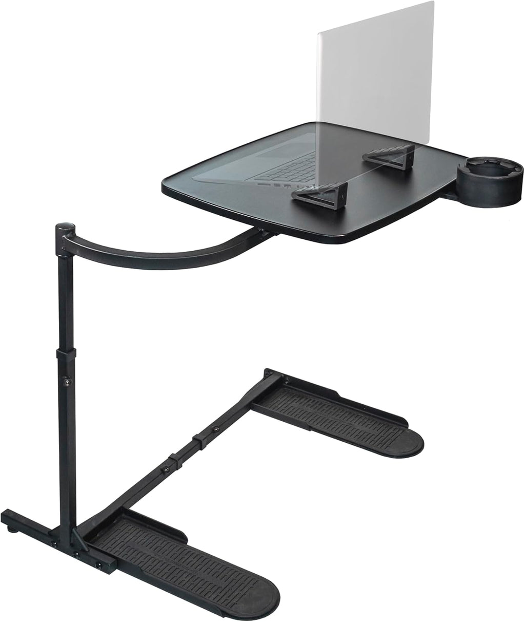 Stander Wonder Tray, Adjustable Swivel Table, Extra-Large Computer Stand, Couch Desk & Gaming Bench, TV-Trays for Eating on Couches, Chairs, Recliners with Laptop Wedges and Cup Holder, XL, Black