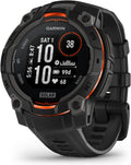 Garmin Instinct® 3 45mm, Solar Charged Display, Rugged Outdoor GPS Smartwatch, Metal-Reinforced Bezel, Built-in Flashlight, Black