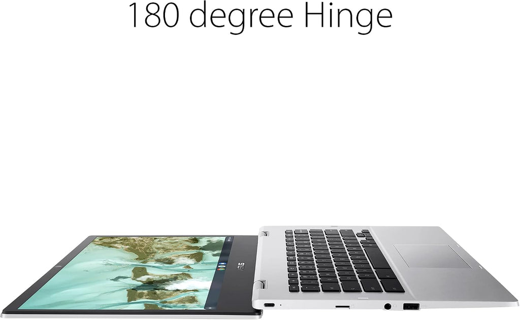 ASUS CX1400CNA-AS44FV Chromebook CX1, 14' Full HD NanoEdge Display, Intel Celeron N3350 Processor, 64GB eMMC, 4GB RAM, Chrome OS, Transparent Silver, CX1400CNA-AS44FV
