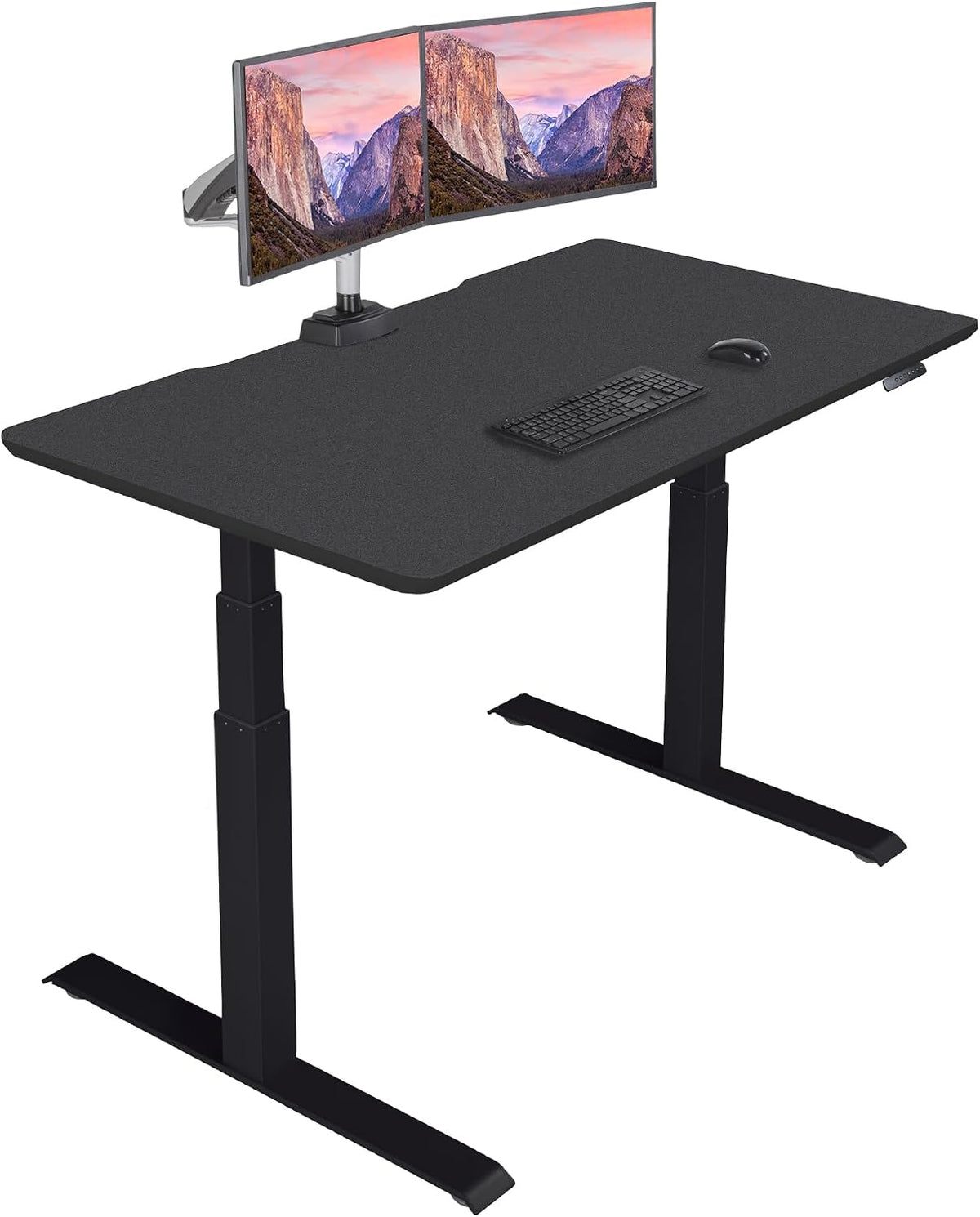 Vari Classic Electric Standing Desk - VariDesk Height Adjustable Sit/Stand Desk - Dual Motor with Memory Presets, Stable T-Style Legs - Gaming or Home Office Workstation - 60'x30', Black/Black