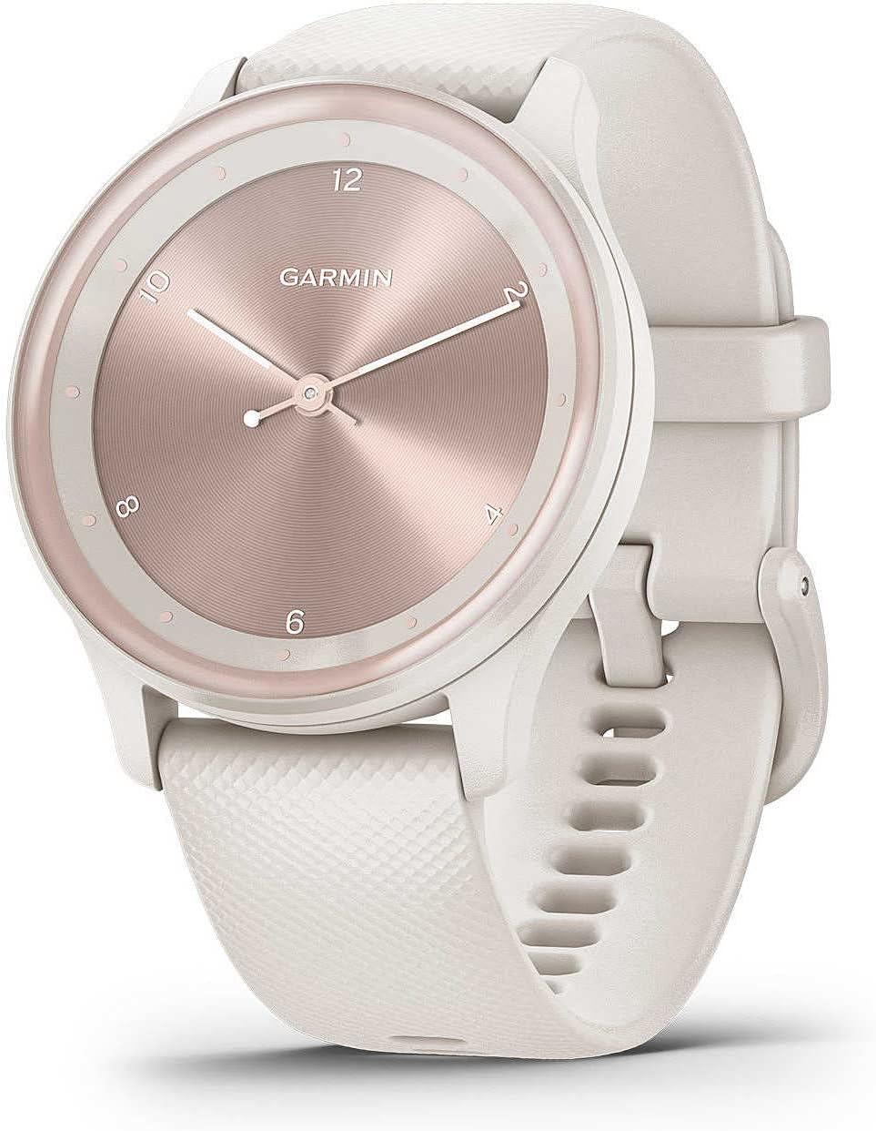 Garmin vivomove Sport, Hybrid Smartwatch, Health and Wellness Features, Touchscreen, White
