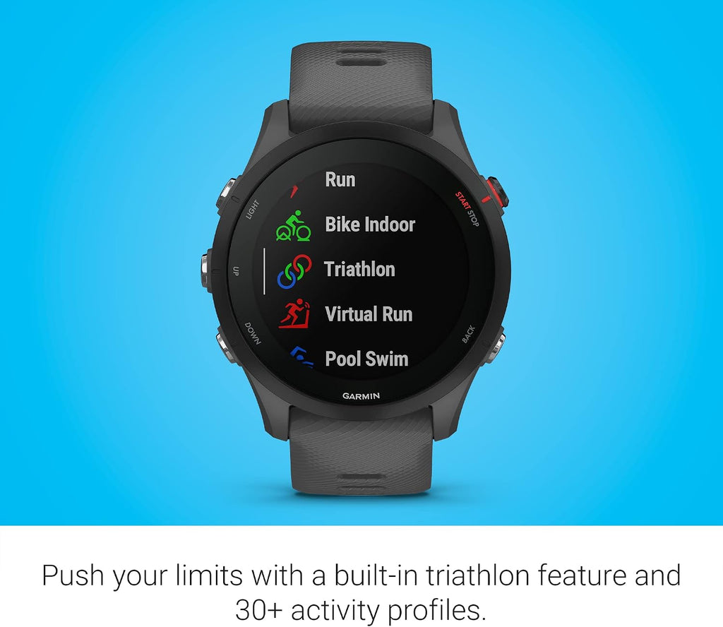 Garmin Forerunner® 255, GPS Running Smartwatch, Advanced Insights, Long-Lasting Battery, Slate Gray