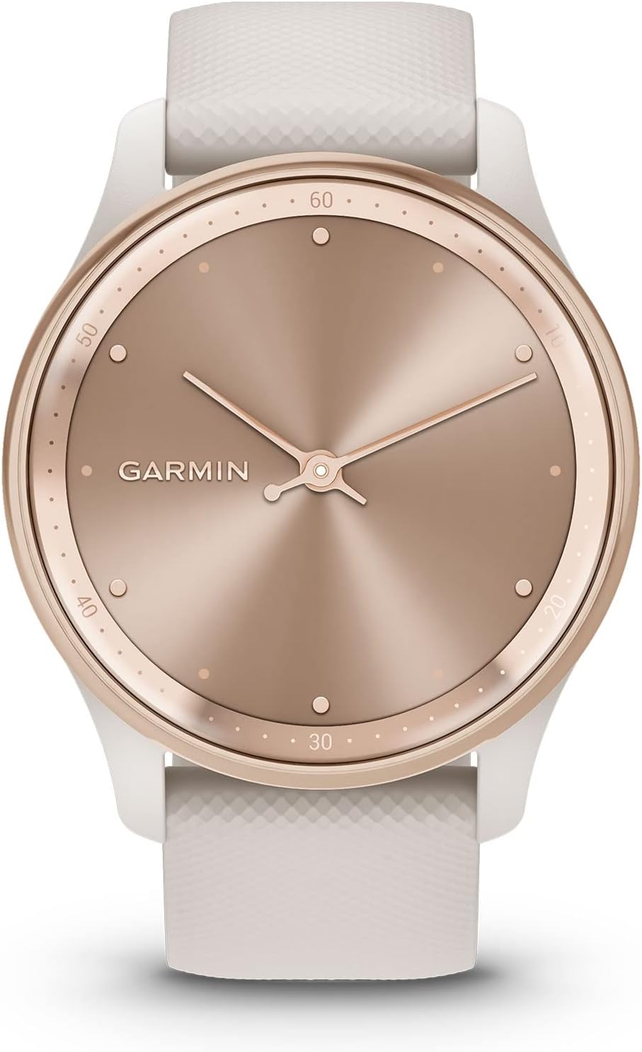 Garmin Vivomove Trend, Stylish Hybrid Smartwatch, Long-Lasting Battery Life, Dynamic Watch Hands and Touchscreen Display, Ivory (Renewed), Adjustable