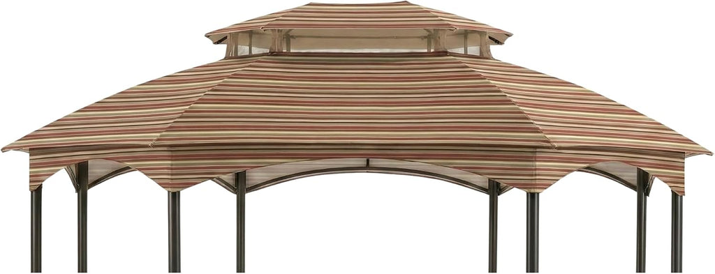 Garden Winds Durable 350 Replacement Canopy Top Compatible with Manhattan 10' x 12' Gazebo Model L-GZ1138PST - Stripe Canyon