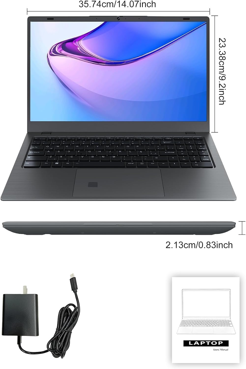 Laptop with 12GB RAM 512GB SSD, 15.6 Inch FHD Laptop Computer, N95 Processor(up to 3.4GHz), Backlit Keyboard, Fingerprint Unlock, WiFi 6, Bluetooth 5.3