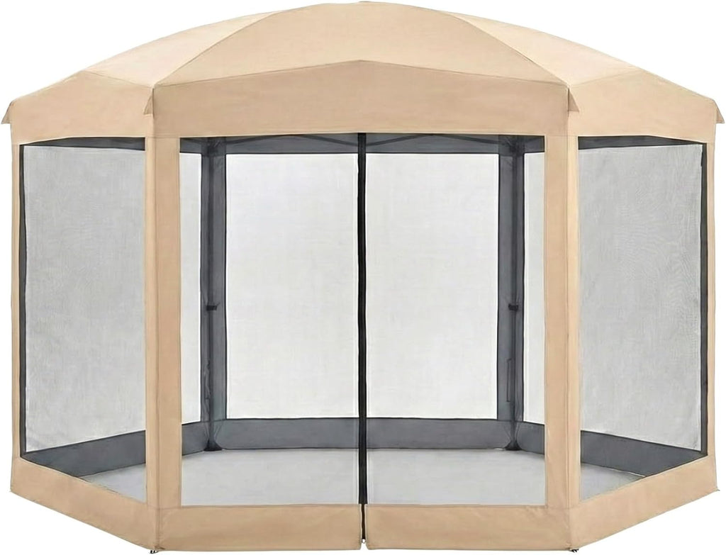 Garden Winds Reinforced Replacement Canopy Top Cover and Netting Set Compatible with The Coleman 2000013063 Back Home 10' x 12' Portable Gazebo – Classic Sand, Riplock 350