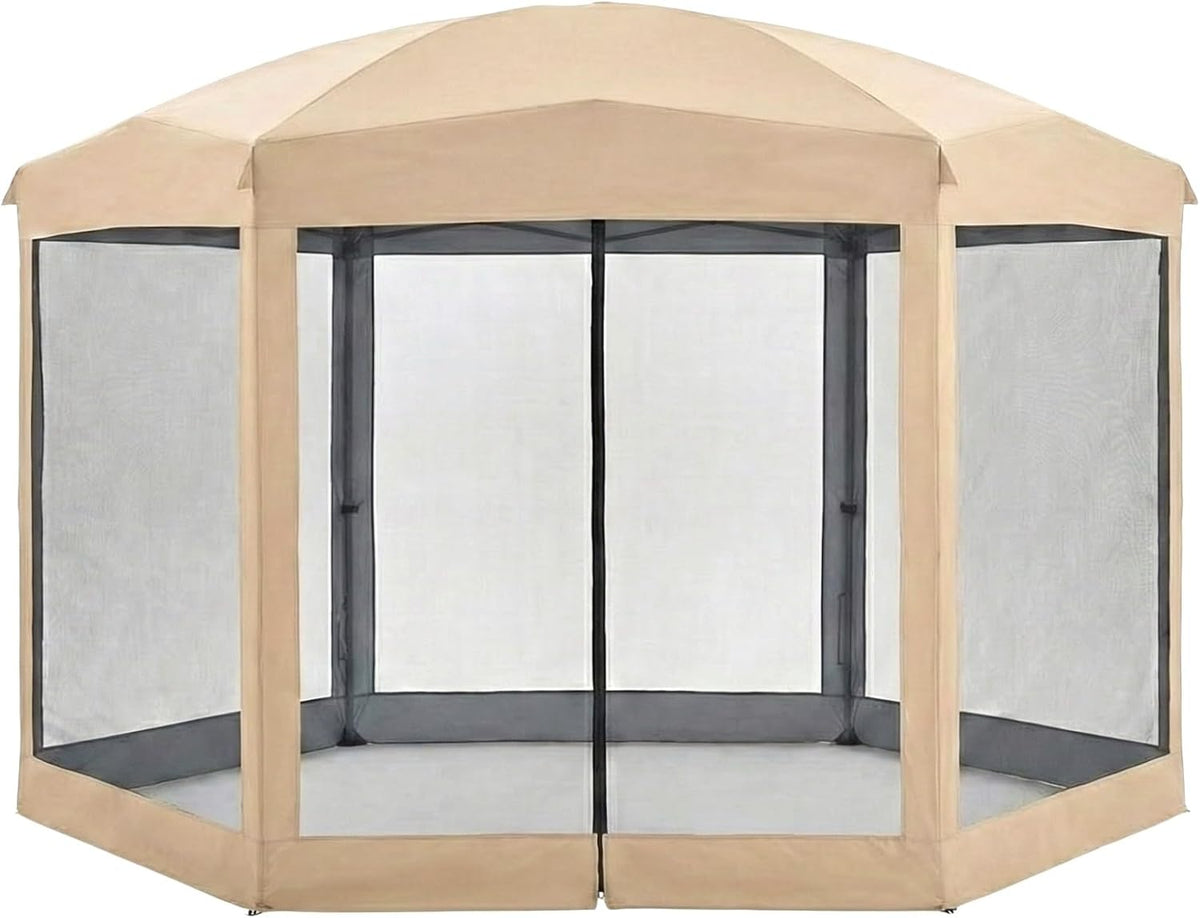 Garden Winds Reinforced Replacement Canopy Top Cover and Netting Set Compatible with The Coleman 2000013063 Back Home 10' x 12' Portable Gazebo – Classic Sand, Riplock 350
