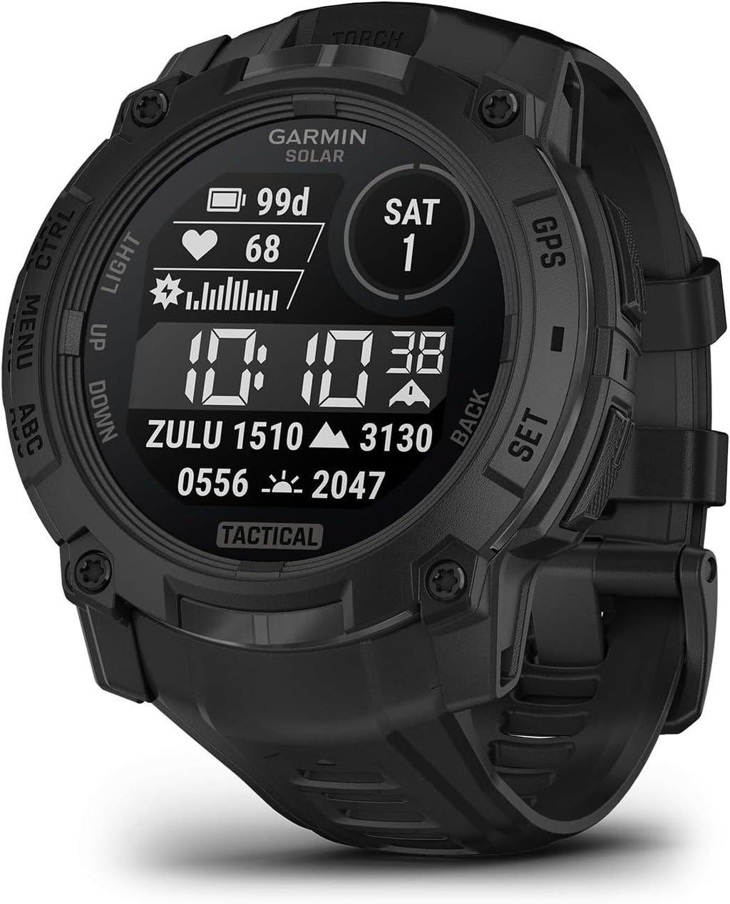 Garmin Instinct 3 Tactical Edition, Solar Charged 45mm Display, Outdoor Rugged GPS Smartwatch Bundle with USB Wall Charger + Microfiber Cleaning Cloth + More